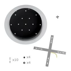 10 Holes - EXTRA LARGE Round Ceiling Canopy Kit - Rose One System -Home-Lamps 10 holes extra large round ceiling canopy kit rose one system 3