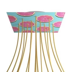 15 Holes - EXTRA LARGE Square Ceiling Canopy Kit - Rose One System - PROMO -Home-Lamps 15 holes extra large square ceiling canopy kit rose one system promo 15