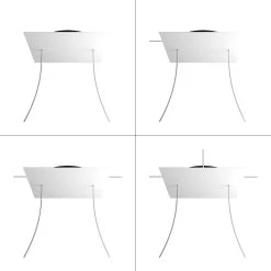 2 Holes - EXTRA LARGE Square Ceiling Canopy Kit - Rose One System -Home-Lamps 2 holes extra large square ceiling canopy kit rose one system 6