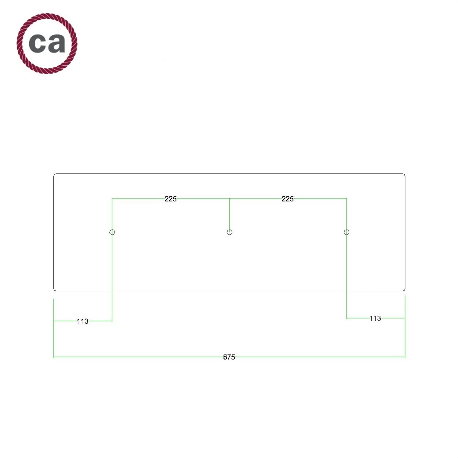3 Hole In Line - EXTRA LARGE Rectangular Ceiling Canopy Kit - Rose One System, 675 X 225 Mm Cover 3 3 Hole In Line - EXTRA LARGE Rectangular Ceiling Canopy Kit - Rose One System, 675 X 225 Mm Cover