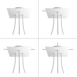 3 Holes - LARGE Square Ceiling Canopy Kit - Rose One System -Home-Lamps 3 holes large square ceiling canopy kit rose one system 18