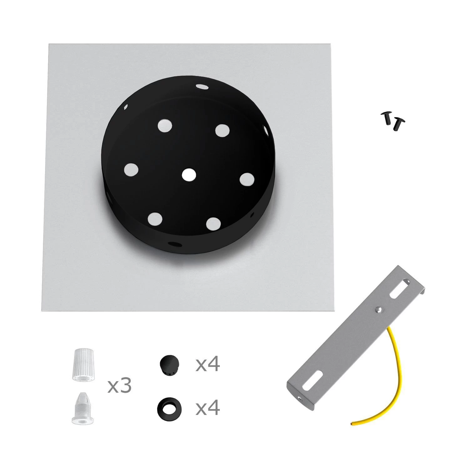 3 In-line Holes - LARGE Square Ceiling Canopy Kit - Rose One System 5 3 In-line Holes - LARGE Square Ceiling Canopy Kit - Rose One System - Image 3