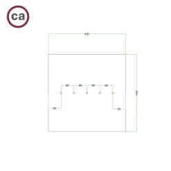 5 In-line Holes - EXTRA LARGE Square Ceiling Canopy Kit - Rose One System - PROMO -Home-Lamps 5 in line holes extra large square ceiling canopy kit rose one system promo 14