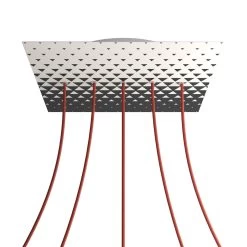 5 In-line Holes - EXTRA LARGE Square Ceiling Canopy Kit - Rose One System - PROMO -Home-Lamps 5 in line holes extra large square ceiling canopy kit rose one system promo 2