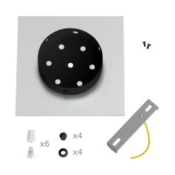 6 Holes - LARGE Square Ceiling Canopy Kit - Rose One System -Home-Lamps 6 holes large square ceiling canopy kit rose one system 2