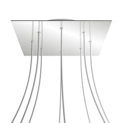 8 Holes - EXTRA LARGE Square Ceiling Canopy Kit - Rose One System -Home-Lamps 8 holes extra large square ceiling canopy kit rose one system 16