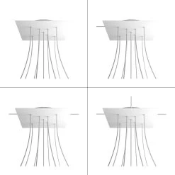 9 X-shaped Holes - EXTRA LARGE Square Ceiling Canopy Kit - Rose One System -Home-Lamps 9 x shaped holes extra large square ceiling canopy kit rose one system 15