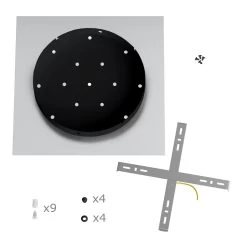9 X-shaped Holes - EXTRA LARGE Square Ceiling Canopy Kit - Rose One System -Home-Lamps 9 x shaped holes extra large square ceiling canopy kit rose one system 19
