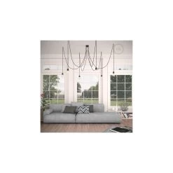 Black Ceramic Spider, Multiple Suspension With 6-7 Pendant, RM04 Black Cable -Home-Lamps black ceramic spider multiple suspension with 6 7 pendant rm04 black cable 6