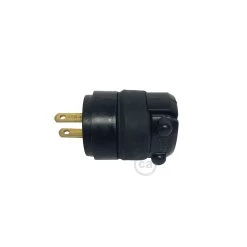 Black Rubberized Two Prong Plug For String Lights
