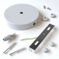 Classic 2 Side Hole Round Metal Ceiling Canopy Kit - Center Hole & 2 Side Holes -Home-Lamps classic 2 side hole round metal ceiling canopy kit center hole 2 side holes 5