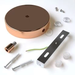 Classic 2 Side Hole Round Metal Ceiling Canopy Kit - Center Hole & 2 Side Holes -Home-Lamps classic 2 side hole round metal ceiling canopy kit center hole 2 side holes 9