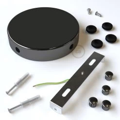 Classic Round Metal Ceiling Canopy Kit - Blank With 4 Side Holes -Home-Lamps classic round metal ceiling canopy kit blank with 4 side holes 18