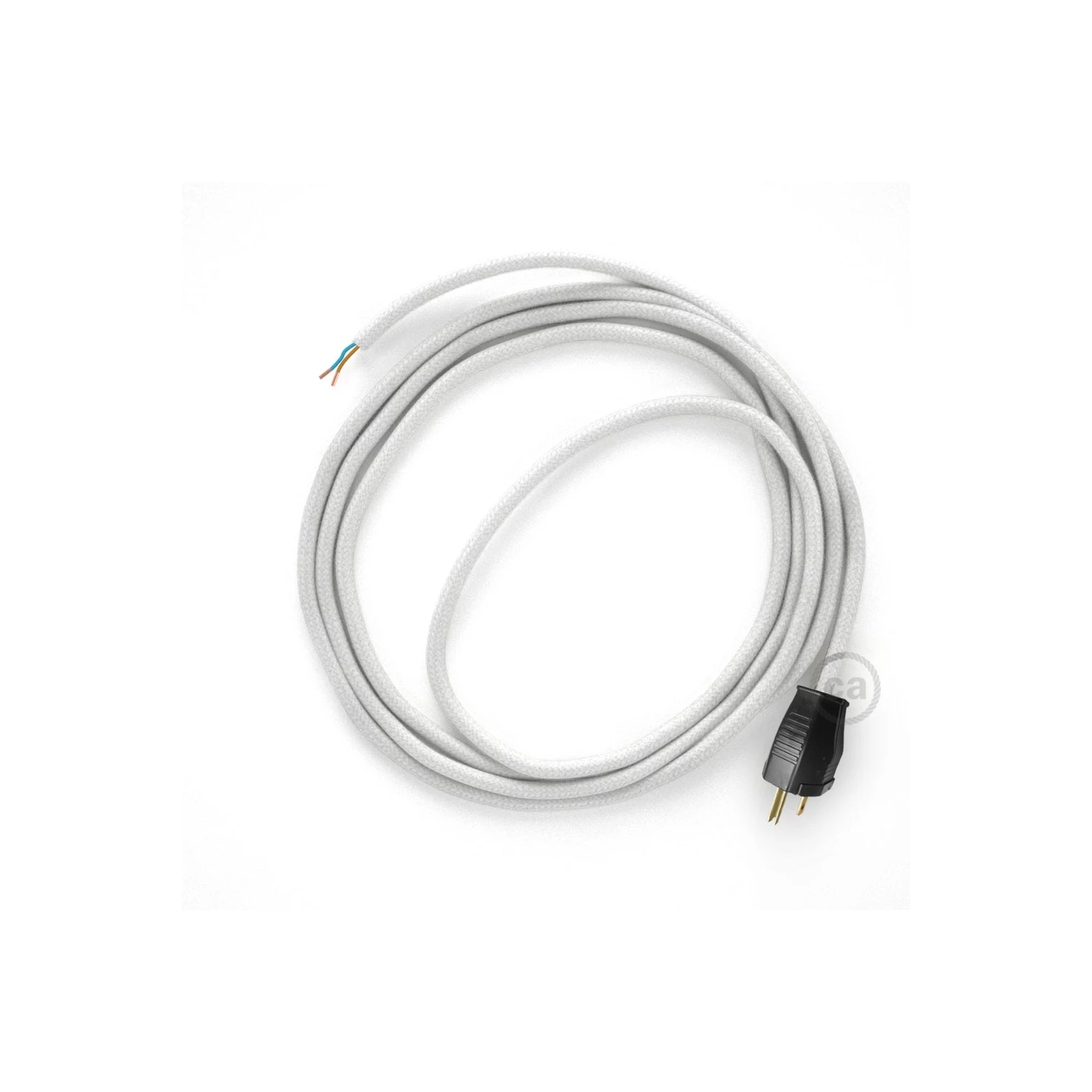 Cord-set - RC01 White Cotton Covered Round Cable 4 Cord-set - RC01 White Cotton Covered Round Cable - Image 2