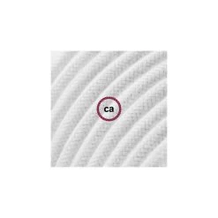 Cord-set - RC01 White Cotton Covered Round Cable