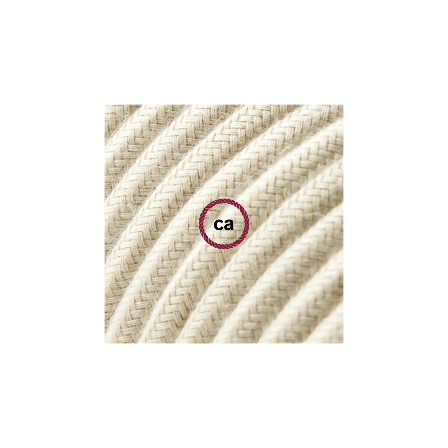 Cord-set - RC43 Dove Cotton Covered Round Cable 3 Cord-set - RC43 Dove Cotton Covered Round Cable