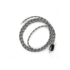 Cord-set - RD54 Natural & Charcoal Linen Stripe Covered Round Cable