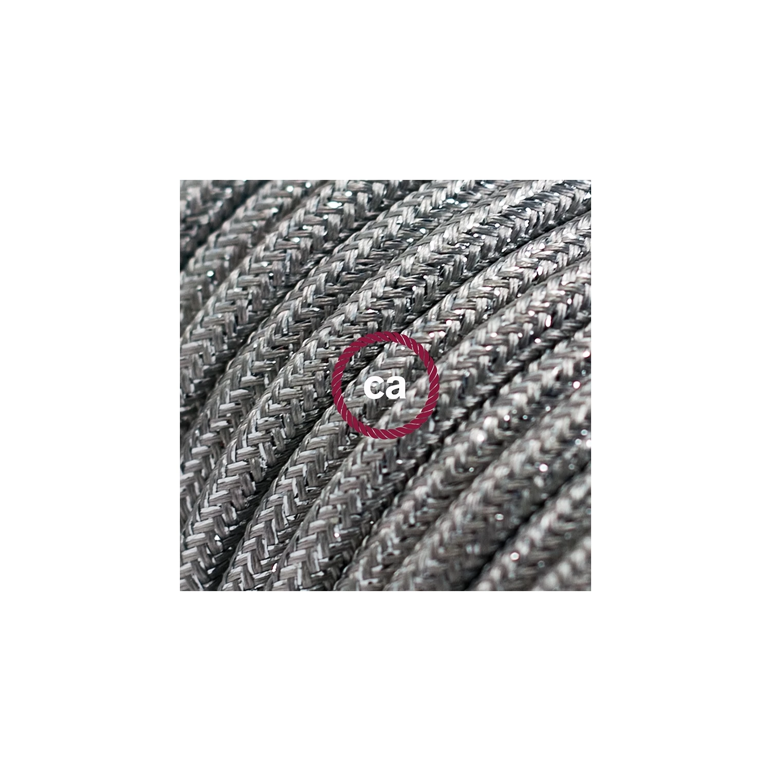 Cord-set - RL02 Silver Glitter Covered Round Cable 4 Cord-set - RL02 Silver Glitter Covered Round Cable - Image 2