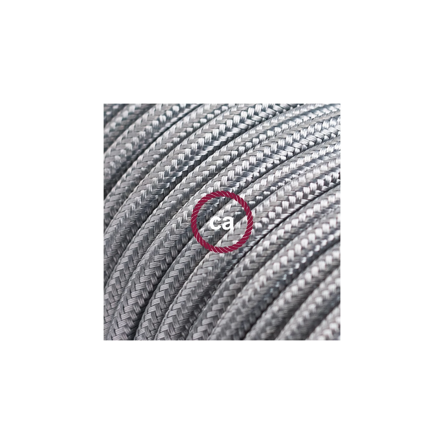 Cord-set - RM02 Silver Rayon Covered Round Cable 4 Cord-set - RM02 Silver Rayon Covered Round Cable - Image 2