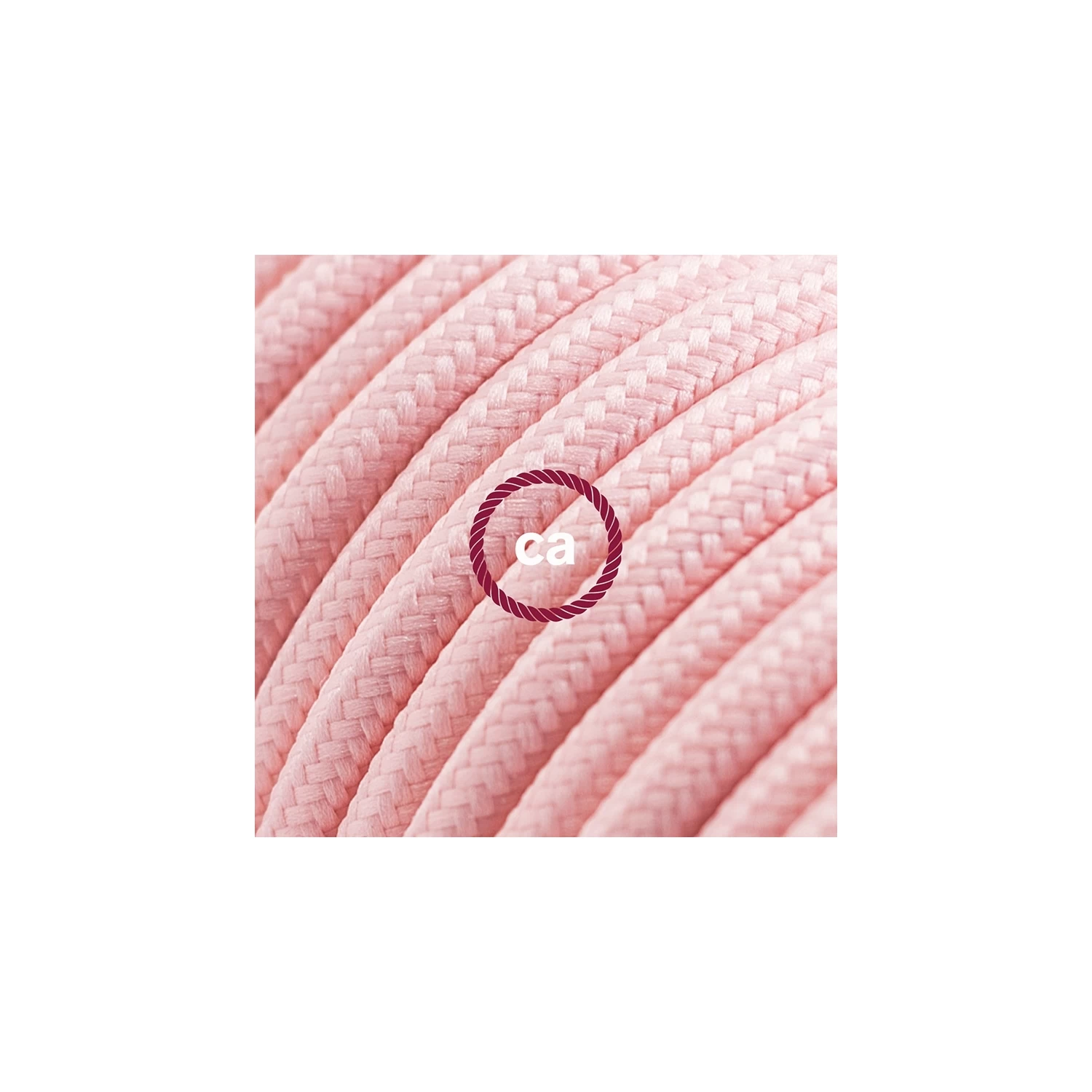 Cord-set - RM16 Pink Rayon Covered Round Cable 3 Cord-set - RM16 Pink Rayon Covered Round Cable