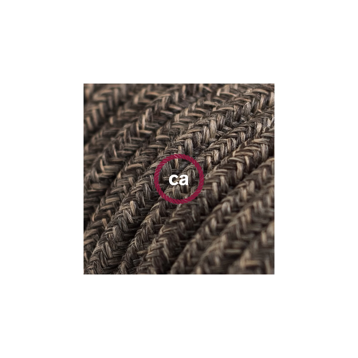 Cord-set - RN04 Brown Linen Covered Round Cable 3 Cord-set - RN04 Brown Linen Covered Round Cable