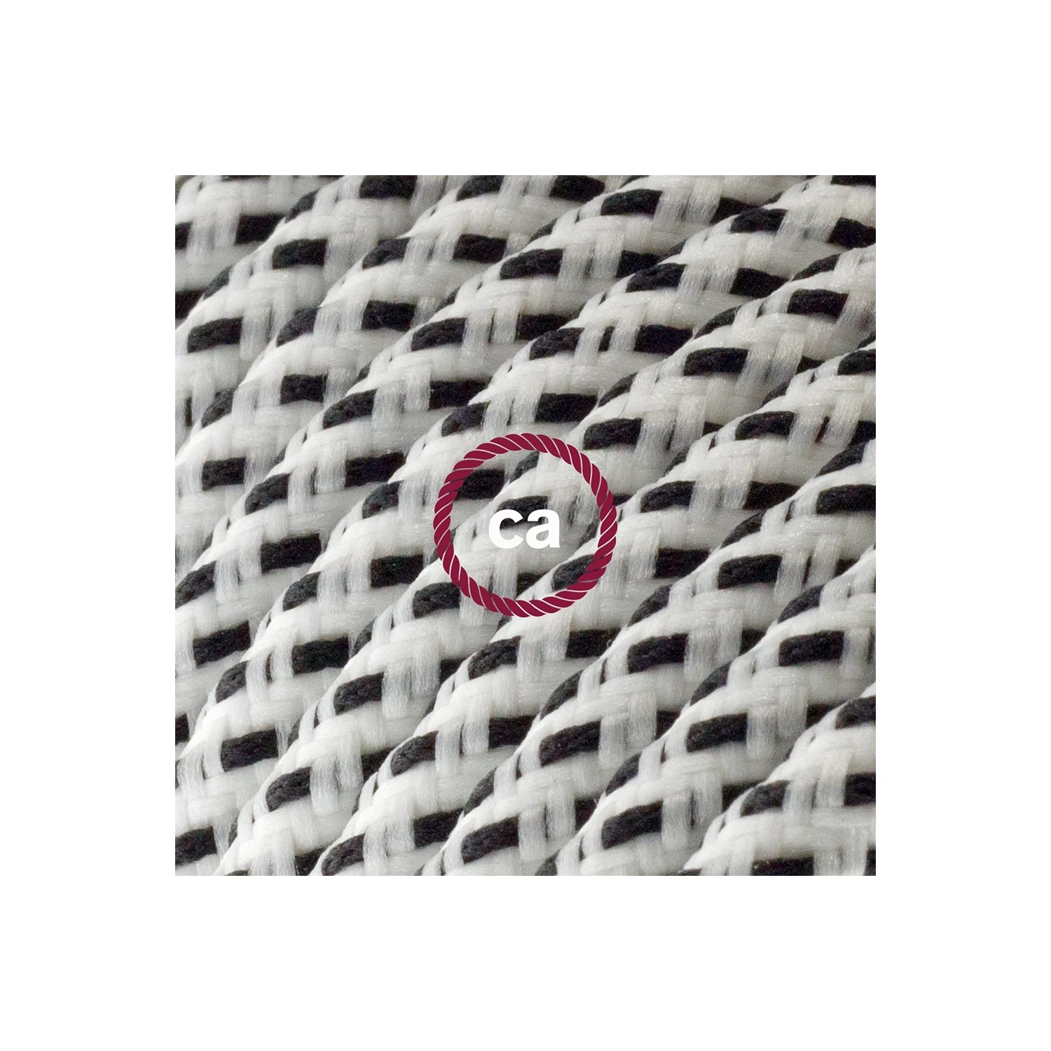 Cord-set - RT14 White & Black Tracer Covered Round Cable 4 Cord-set - RT14 White & Black Tracer Covered Round Cable - Image 2