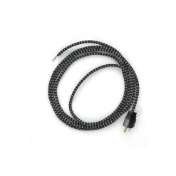 Cord-set - RT41 Black & White Tracer Covered Round Cable 5 Cord-set - RT41 Black & White Tracer Covered Round Cable -Home-Lamps cord set rt41 black white tracer covered round cable 1