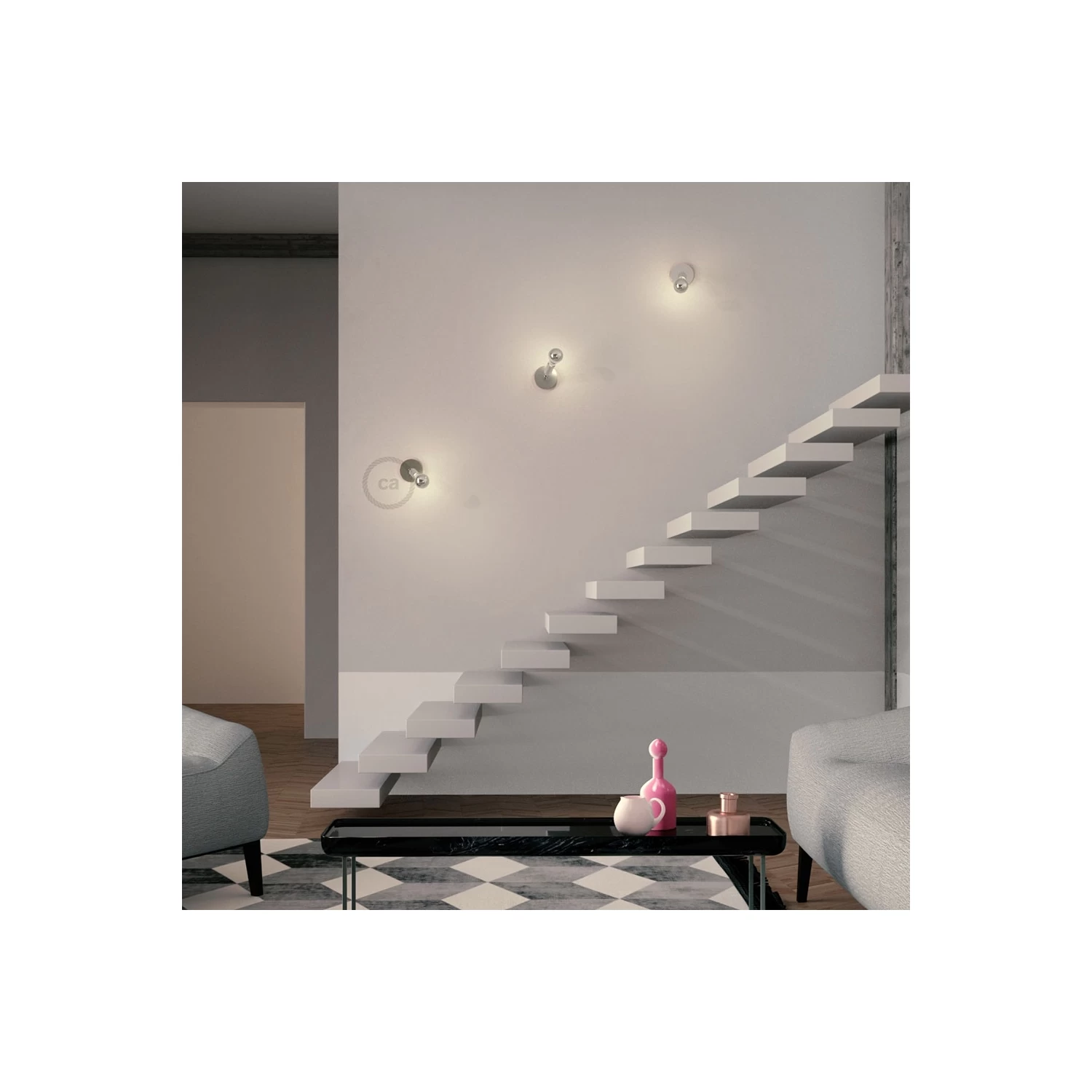 Fermaluce Metallo 90° Chrome Adjustable, Metal Wall Flush Light 3 Fermaluce Metallo 90° Chrome Adjustable, Metal Wall Flush Light