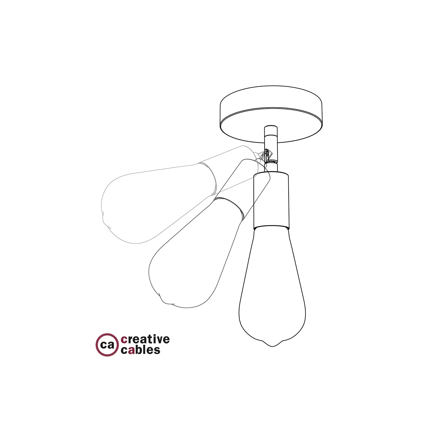 Fermaluce Natural 90°, The Adjustable Natural Wood Flush Light For Your Wall Or Ceiling, 6.2". 4 Fermaluce Natural 90°, The Adjustable Natural Wood Flush Light For Your Wall Or Ceiling, 6.2". - Image 2