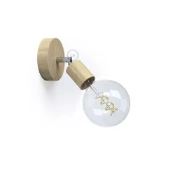 Fermaluce Natural 90°, The Adjustable Natural Wood Flush Light For Your Wall Or Ceiling, 6.2".