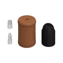 Leather Covered Wooden UL E26 Socket Kit -Home-Lamps leather covered wooden ul e26 socket kit 13