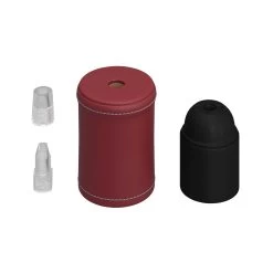 Leather Covered Wooden UL E26 Socket Kit