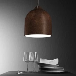 Pendant Lamp With Textile Cable And Lampshade Bell M In Ceramic -Home-Lamps pendant lamp with textile cable and lampshade bell m in ceramic 5