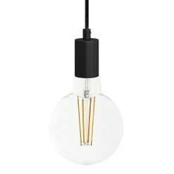 Pendant Lamp With Textile Cable And Monochrome Metal Details