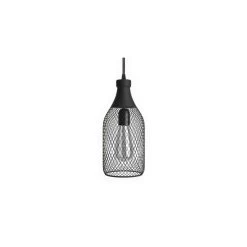 Pendant Lamp With Textile Cable, Jéroboam Bottle Lampshade And Metal Details -Home-Lamps pendant lamp with textile cable jeroboam bottle lampshade and metal details 4