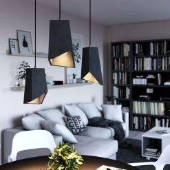 Pendant Lamp With Textile Cable, Prisma Cement Lampshade And Metal Finishes -Home-Lamps pendant lamp with textile cable prisma cement lampshade and metal finishes 6