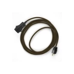 Plug-in Pendant For Lampshade With Switch On Socket | RC13 Brown Cotton
