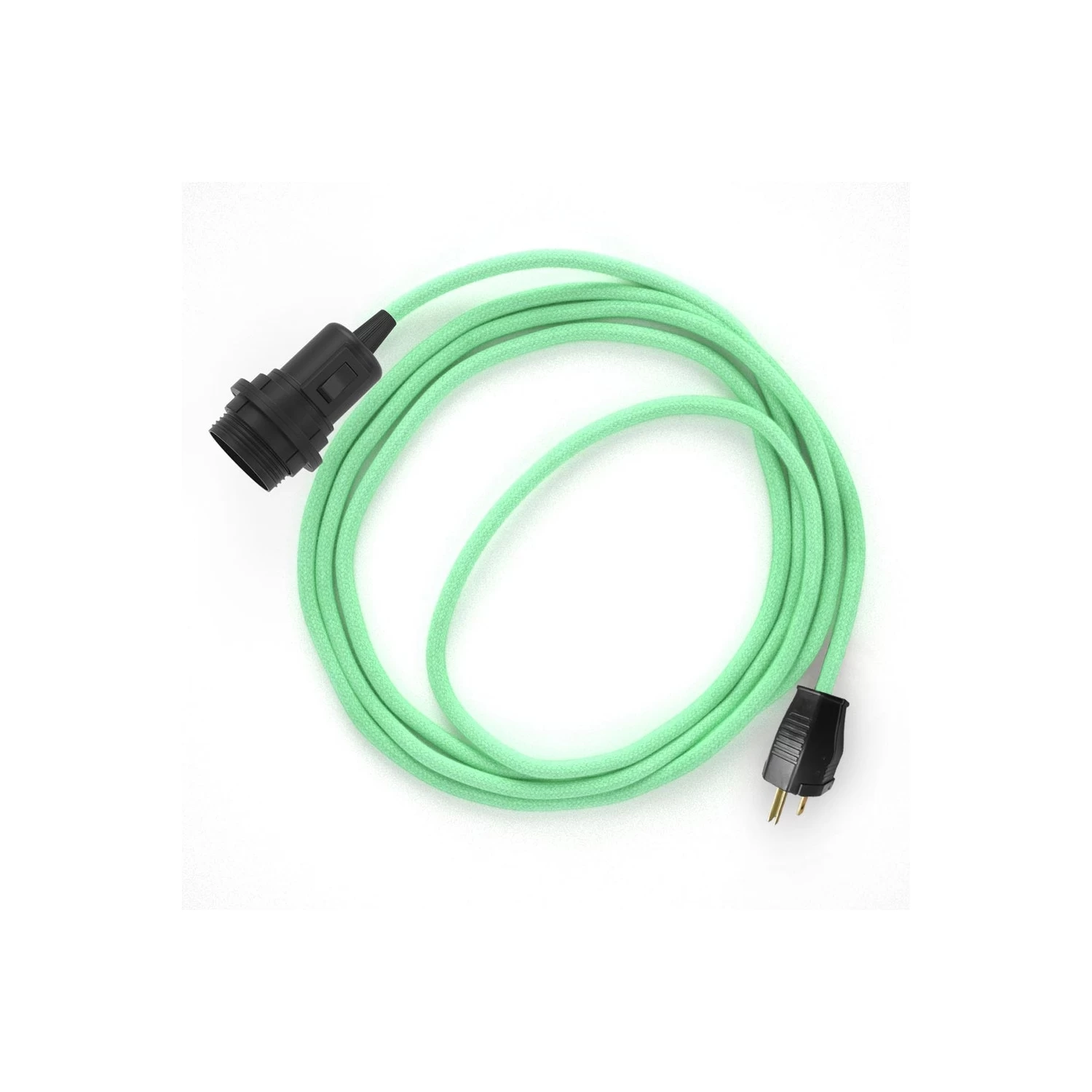 Plug-in Pendant For Lampshade With Switch On Socket | RC34 Mint Green Cotton 3 Plug-in Pendant For Lampshade With Switch On Socket | RC34 Mint Green Cotton