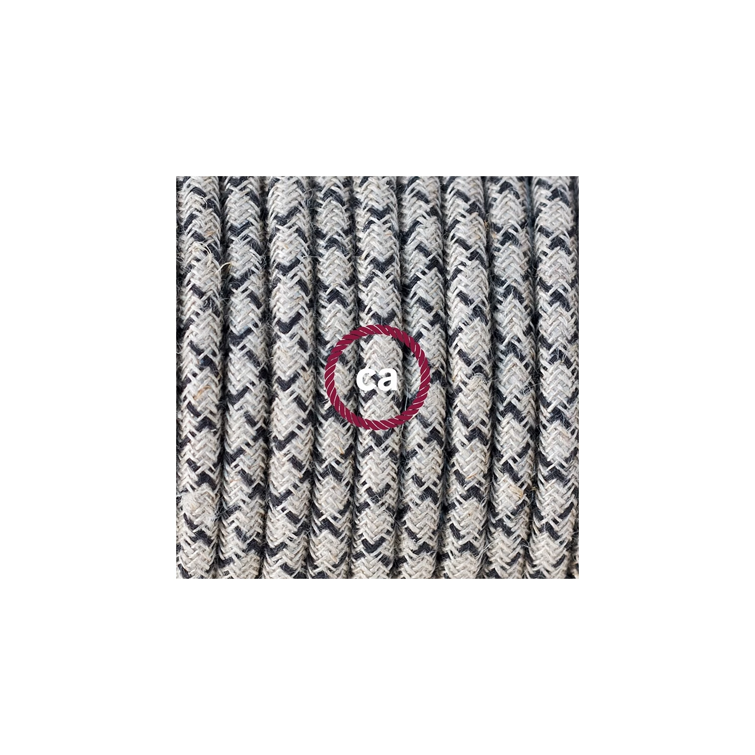 Plug-in Pendant For Lampshade With Switch On Socket | RD64 Natural & Charcoal Linen CrissCross 5 Plug-in Pendant For Lampshade With Switch On Socket | RD64 Natural & Charcoal Linen CrissCross - Image 3