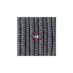 Plug-in Pendant For Lampshade With Switch On Socket | RD74 Natural & Charcoal Linen Chevron