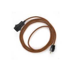 Plug-in Pendant For Lampshade With Switch On Socket | RL22 Copper Glitter