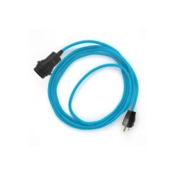 Plug-in Pendant For Lampshade With Switch On Socket | RM11 Light Blue Rayon