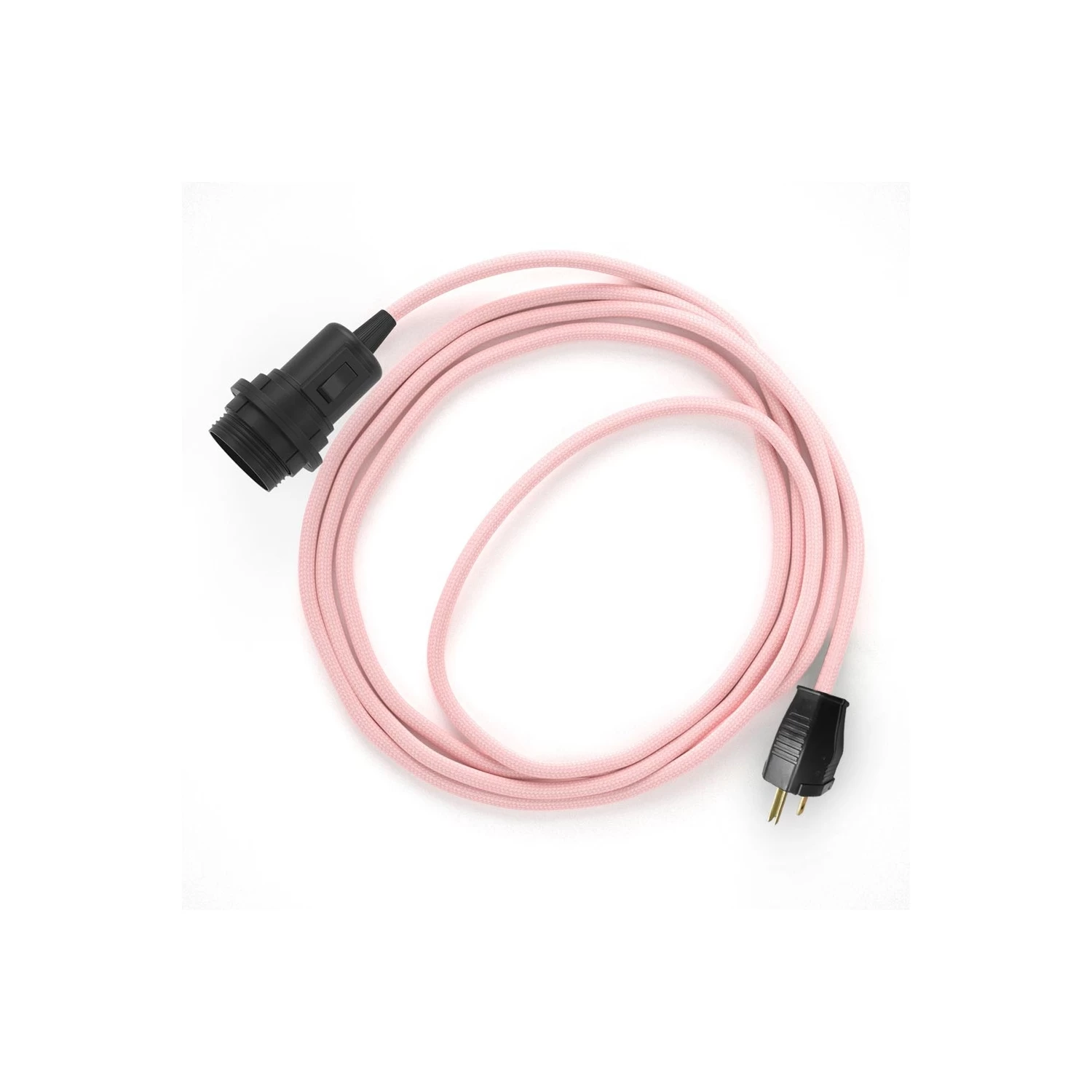 Plug-in Pendant For Lampshade With Switch On Socket | RM16 Pink Rayon 3 Plug-in Pendant For Lampshade With Switch On Socket | RM16 Pink Rayon