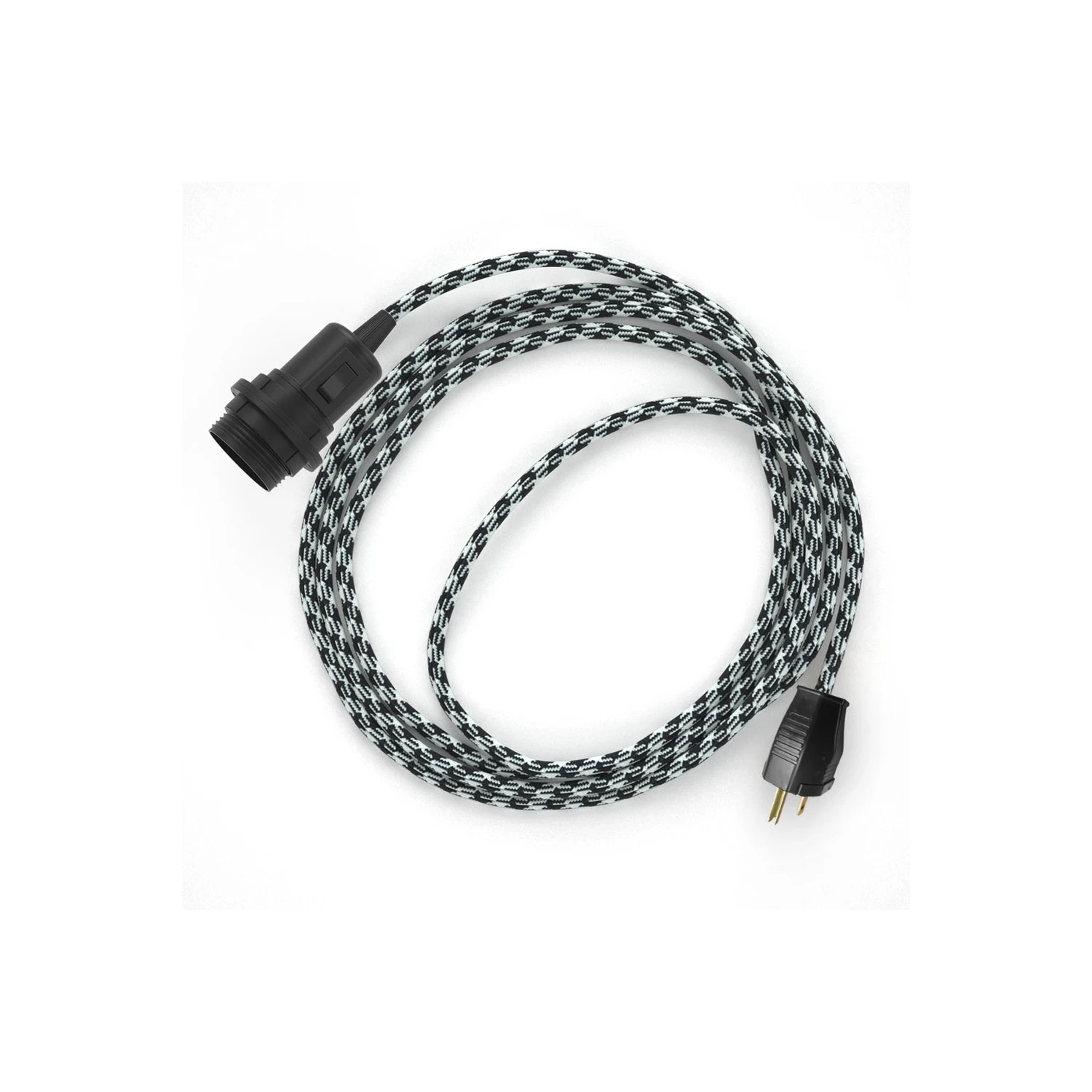 Plug-in Pendant For Lampshade With Switch On Socket | RP04 Black & White Houndstooth 4 Plug-in Pendant For Lampshade With Switch On Socket | RP04 Black & White Houndstooth - Image 3