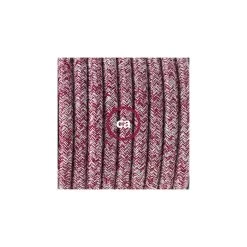 Plug-in Pendant For Lampshade With Switch On Socket | RS83 Red Glitter Cotton & Natural Linen Tweed