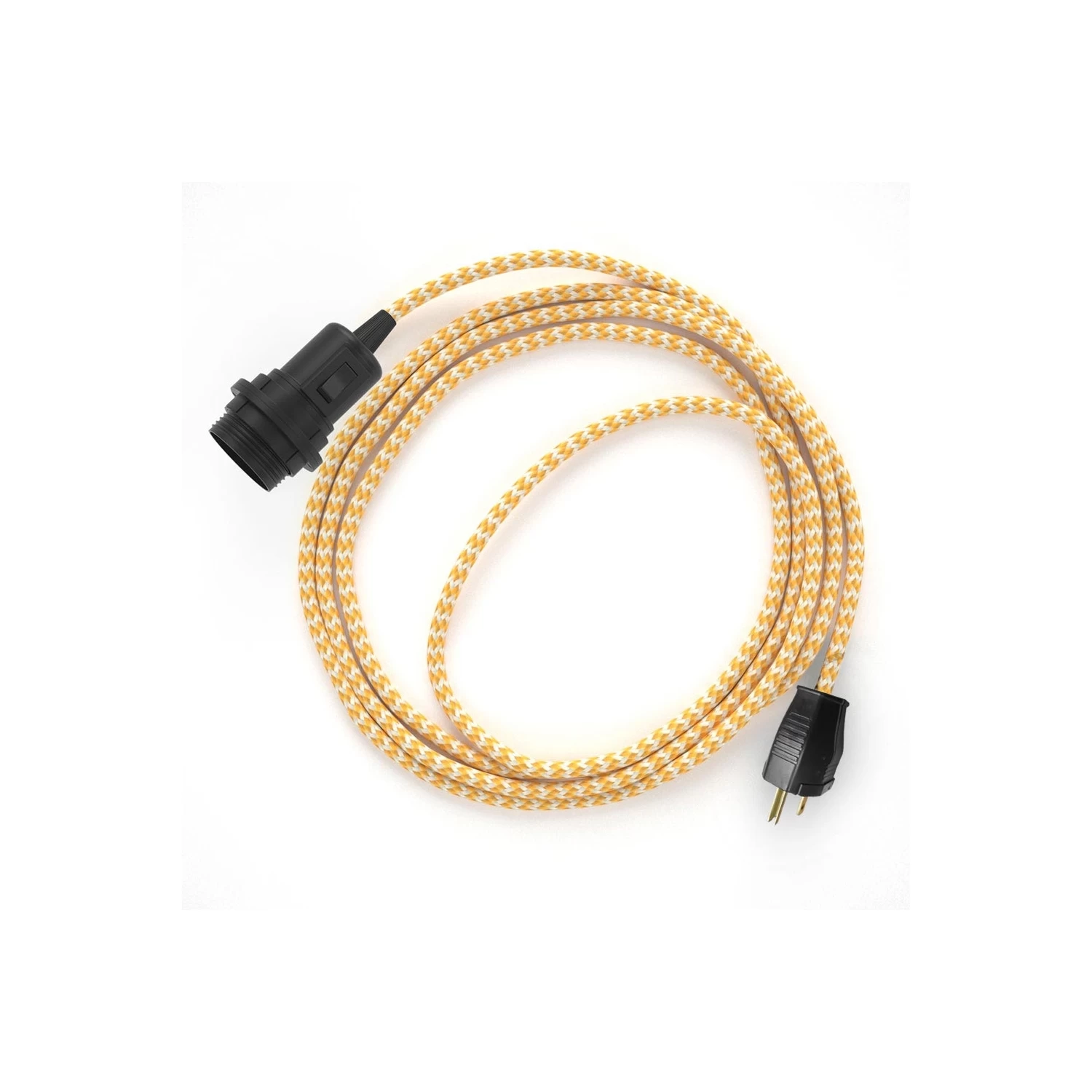 Plug-in Pendant For Lampshade With Switch On Socket | RZ10 Yellow & White Chevron 4 Plug-in Pendant For Lampshade With Switch On Socket | RZ10 Yellow & White Chevron - Image 2