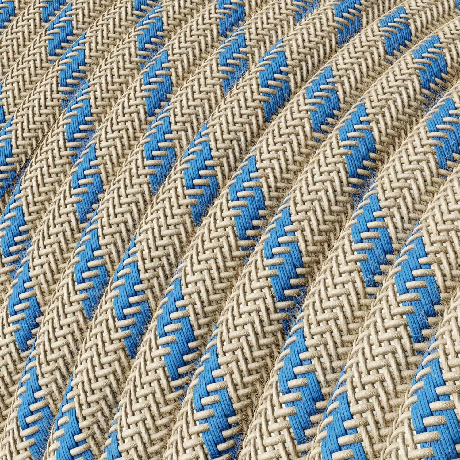Plug-in Pendant With Inline Switch | RD55 Natural & Blue Linen Stripe 4 Plug-in Pendant With Inline Switch | RD55 Natural & Blue Linen Stripe - Image 2