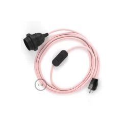 Plug-in Pendant With Inline Switch | RM16 Pink Rayon