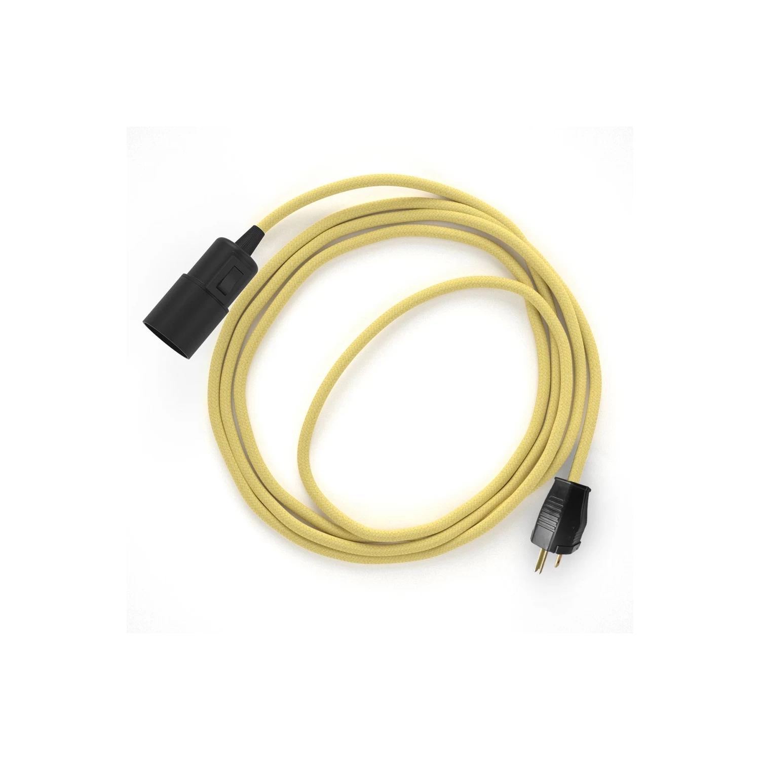 Plug-in Pendant With Switch On Socket | RC10 Pale Yellow Cotton 3 Plug-in Pendant With Switch On Socket | RC10 Pale Yellow Cotton