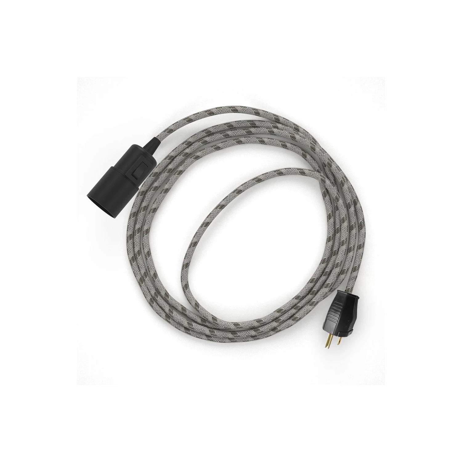 Plug-in Pendant With Switch On Socket | RD53 Natural & Brown Linen Stripe 5 Plug-in Pendant With Switch On Socket | RD53 Natural & Brown Linen Stripe - Image 3